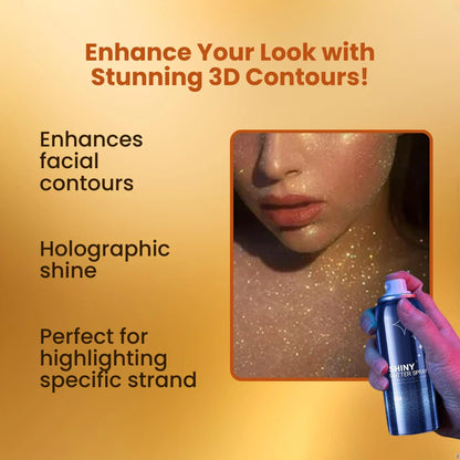 3 In 1 Silver Glitter Spray For Hair, Body & Dress