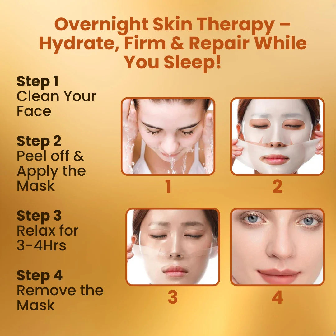 Elite Overnight Korean Glass Skin Face Mask Real Deep Bio-Collagen - Made In Korea