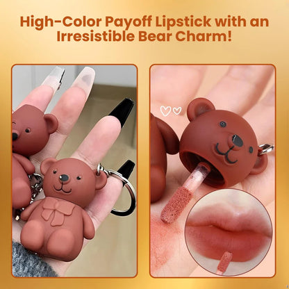 Pookie Bear Lip Gloss Keychain (Korean Formulation) - Pack of 6 (3 NUDE + 3 MATTE)