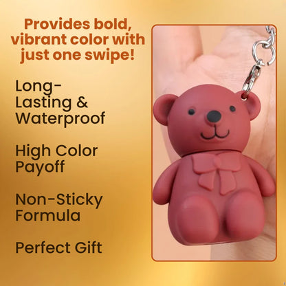 Pookie Bear Lip Gloss Keychain (Korean Formulation) - Pack of 6 (3 NUDE + 3 MATTE)