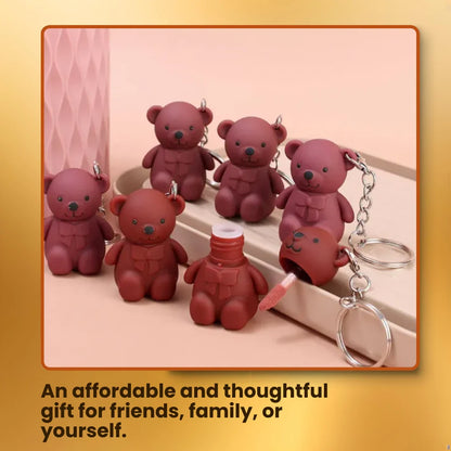 Pookie Bear Lip Gloss Keychain (Korean Formulation) - Pack of 6 (3 NUDE + 3 MATTE)