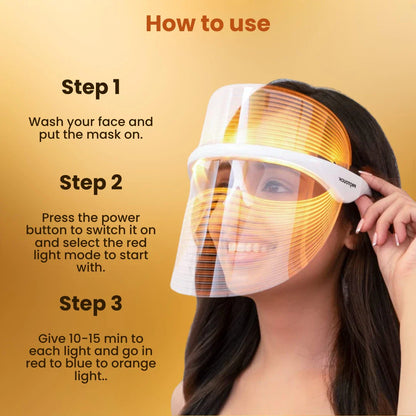 3 in 1 LED Therapy Face Mask - Korean Made (1 Year Product Warranty)