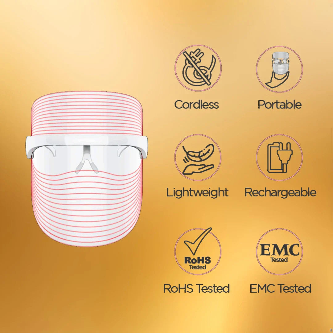3 in 1 LED Therapy Face Mask - Korean Made (1 Year Product Warranty)