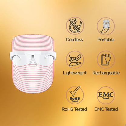 3 in 1 LED Therapy Face Mask - Korean Made (1 Year Product Warranty)
