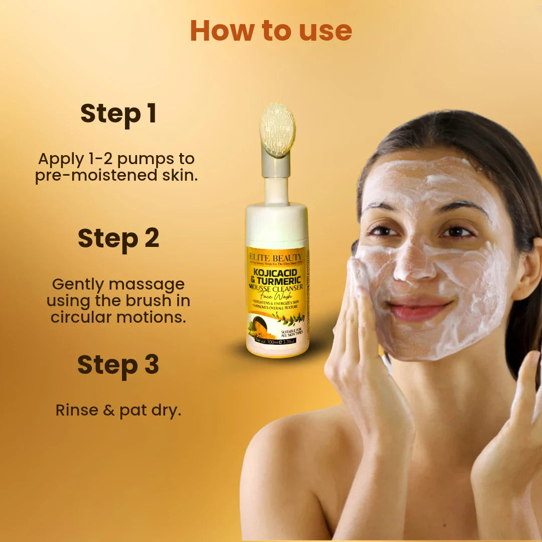 Kojic acid and Turmeric (Haldi) Foaming Facewash