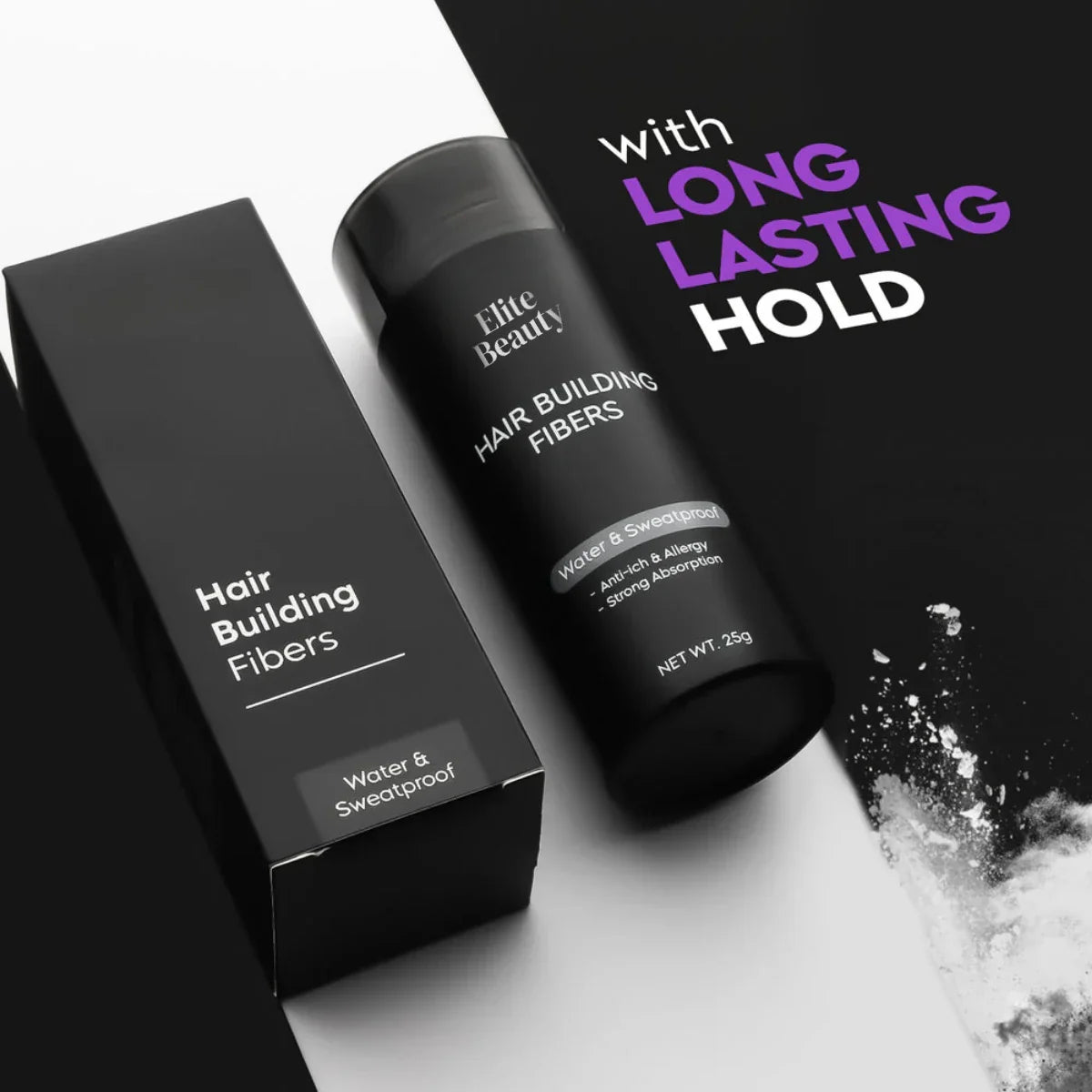 Elite Beauty Hair Thickening Fibers - Black