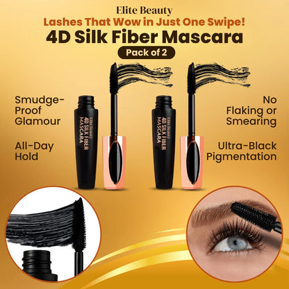 Elite beauty 4D Silk Fiber Mascara - Pack of 2